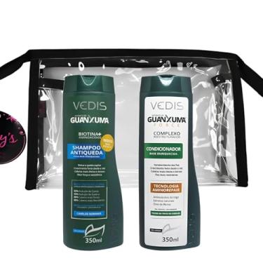 Imagem de Kit Guanxuma Antiqueda - Shampoo Para Cabelos Normais e Condicionador 350ml + Necessaire - Cabelos Fortes, Brilhantes e Sem Queda