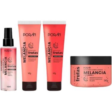 Imagem de Kit Melancia, 4 Peças, Hidratante, Esfoliante, Sabonete e Body Splash