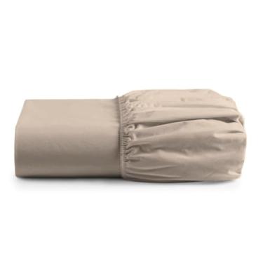 Imagem de lençol com elástico percal 400 fios avulso todos tamnhos solteiro casal queen king size (Avelã, Casal)