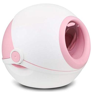 Imagem de Banheiro redondo automático inteligente para gatos grande espaço lata de lixo para animais de estimação banheiro suprimentos para animais de estimação multicolorida opcional bandeja de areia para