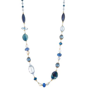 Imagem de FULU AUTUMN Colares longos para mulheres, moderno, longo, grosso, com contas, bijuterias, bijuterias, presentes para o dia das mães, Pedra, Sem Pedra Preciosa