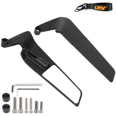 Imagem de LKV Espelhos de motocicleta CNC Stealth Wind Wing Side Mirrors Ajustável 360° Rotação Vidro Branco para Z400 Z650 Z900 1290 Super Duke R Evo ABS 390 Duke Street Bike