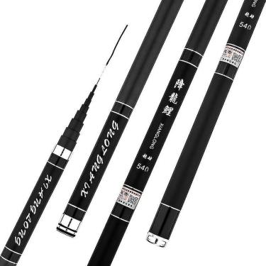 Imagem de Vara de pesca telescópica em fibra carbono, leve, 4.5m, água doce, preta