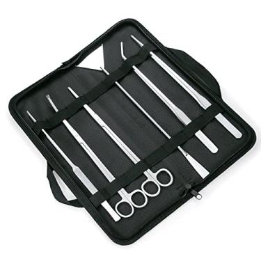 Imagem de Hosmide Pinças para plantas aquáticas, espátula, tesoura, conjunto completo de 5 para aquário de aço inoxidável nutritivo de 30 cm, acessórios de aquário, conjunto de ferramentas de cascalho para