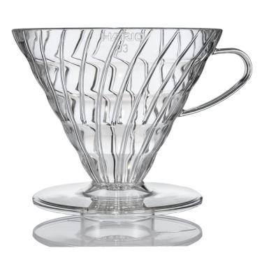 Imagem de Gotejador de café Hario V60 de plástico tamanho 03 para 1-6 xícaras transparente