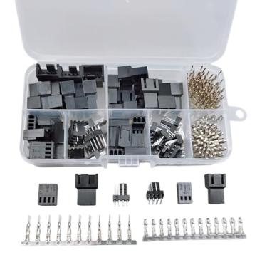 Imagem de ZSDZFYLLK 200 peças PWM capa de plástico para computador ventilador de refrigeração macho fêmea plugue interface 3 pinos/4 pinos PC ventilador conector kit