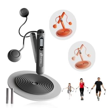 Imagem de Corda De Pular Sem Fio e Com Fio Com Rolamento 4 Modos Contador Digital De Calorias Peso Ajustável (Preto)