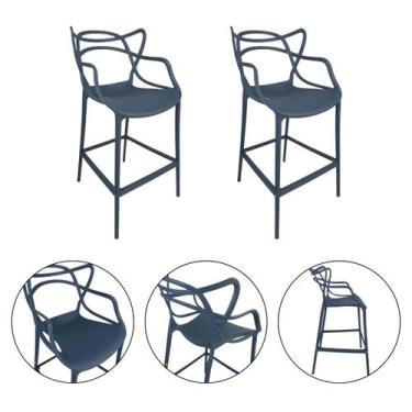 Imagem de Kit 2 Banquetas Allegra Comercial Leve Resistente Pronto Uso - Simple 