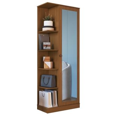 Imagem de Armário Multiuso Sapateira Camile 1 Porta com Espelho - Indékes