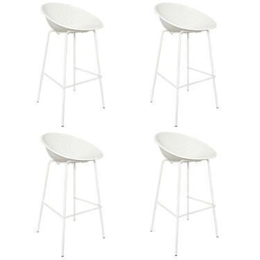 Imagem de Kit com 4 Banquetas de Jardim Drops Branco