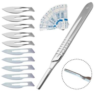 Imagem de Cabo Bisturi N 4 Aço Inoxidavel + 10 Lâminas N 23 OU N 24 - Love Saude