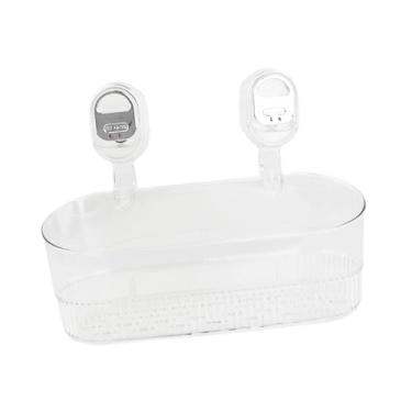 Imagem de WeiLaiKeQi Pesquisa de xícara de xícara de chuveiro de chuveiro cesto de parede sem pancada precisa de rack de armazenamento prático moderno com orifícios de, Claro