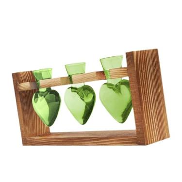 Imagem de Fenteer Vaso de flor hidropônico Planta maconha moldura de madeira Planta Recipiente de propagação propagando vaso decorativo jarra para sala de estar, Verde