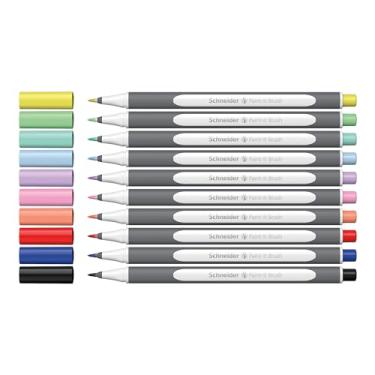 Imagem de Schneider® Paint-It 070 Canetas pincel, ponta premium, largura de linha fina flexível, carteira, 10, cores sortidas (ML07010504)