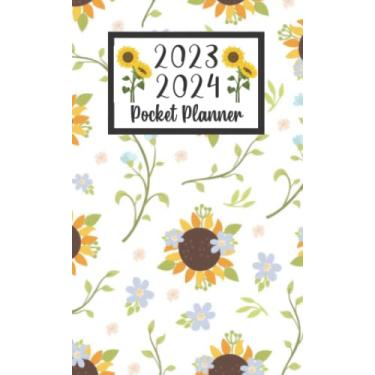Imagem de 2023 2024 pocket planner For Purse Sunflower Lovers: 2 year Pocket Calendar January 2023 to December 2024 | 24 Months Monthly Planner & Organizer For ... Holidays | Sunflower Floral Pattern cover