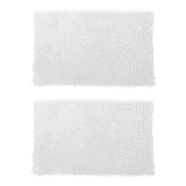 Imagem de Kit 2 Tapetes para Banheiro Bolinha Antiderrapante 38x58cm Microfibra 