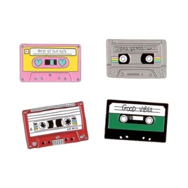 Imagem de Cassete de Fita Magnética Retrô - Broche de Lapela Vintage Anos 80, ZT