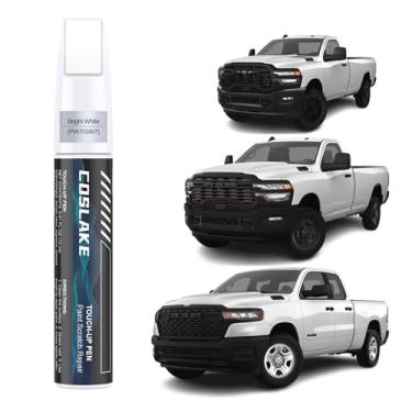 Imagem de COSLAKE Tinta de retoque de carro (branco brilhante (PW7/GW7)) para Dodge Ram, kit de reparo de arranhões de pintura de carro, solução rápida e fácil de reparar, caneta removedor de arranhões 2 em 1