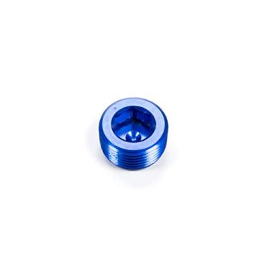 Imagem de Aeroquip FCM3750 Plugue de tubo de cabeça Allen NPT de alumínio anodizado azul 1,9 cm