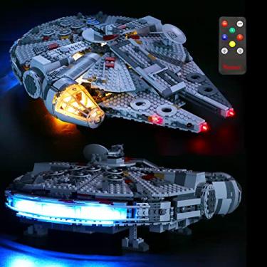 Imagem de BRIKSMAX Kit de iluminação de LED para Millennium Falcon – Compatível com Lego 75257 – Versão atualizada com controle remoto – Não inclui o conjunto Lego