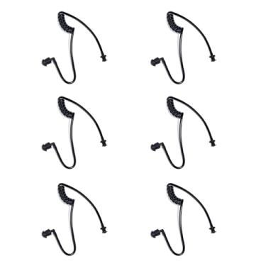 Imagem de YNIBST Kit de substituição de tubo de bobina acústica com ponta de orelha, para fone de ouvido de vigilância Motorola Baofeng Kenwood Midland Walkie Talkie (preto, 6 unidades)