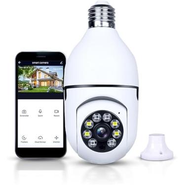 Imagem de Câmera Segurança Ip Wifi Lâmpada NO2PROBLEMS Prova D'água Giratória Visão Noturna Infravermelho 1080P HD Câmeras Wireless 360° Inteligente Full HD