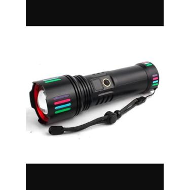 Imagem de Lanterna LED Tática Recarregável Super Brilho Zoom 5 Modos Alta Potência Militar USB