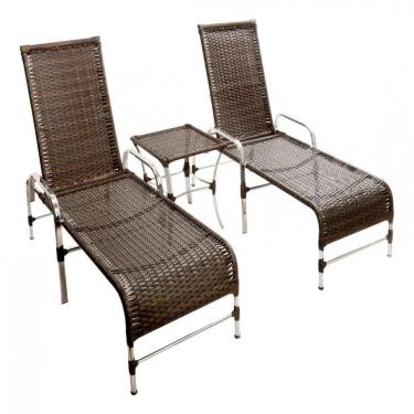 Imagem de Espreguiçadeiras E Mesa Para Piscina Pedra Ferro
