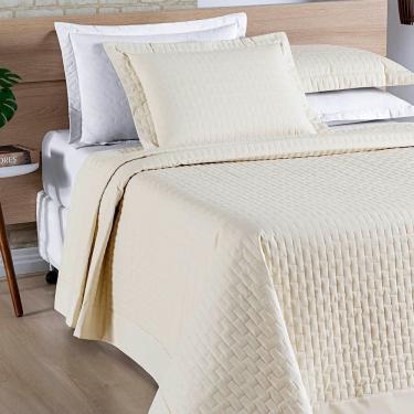 Imagem de Cobre Leito Harmonia Casal Queen Tecido Percal 200 Fios Algodão Premium Luxo Toque Macio - Palha