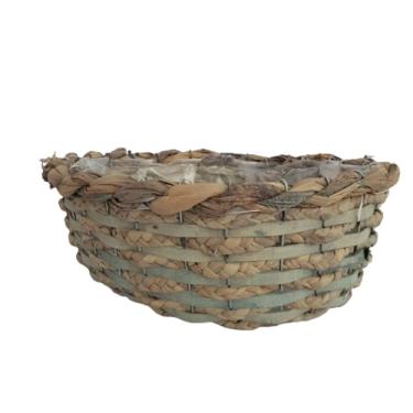 Imagem de Cesto Aramado Vime E Palha Natural Alt 10cm X Lar 17cm X Comp 21cm