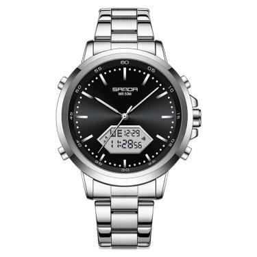 Imagem de Relógio De Pulso Esportivo Militar Masculino 3301 Sanda Cinza