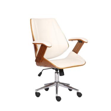 Imagem de Cadeira Para Escritório Presidente Bergen Baixa 3331 Branca-marrom