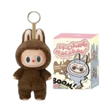 Imagem de Labubu Batimento Cardíaco Macaron Pingente Boneca Chaveiro Grande Em S