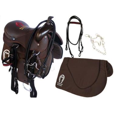 Imagem de Sela bordada Americana 15 Polegadas Completa Arreada + Acessórios - Se