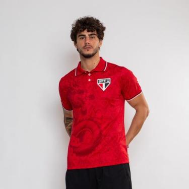 Imagem de Camiseta Polo Oficial São Paulo Escudo - Surf Center, Vermelho, GG