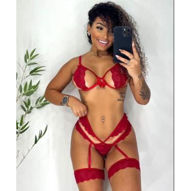 Imagem de Conjunto Anastacia sensual. Com perneira e renda altamente confortavel