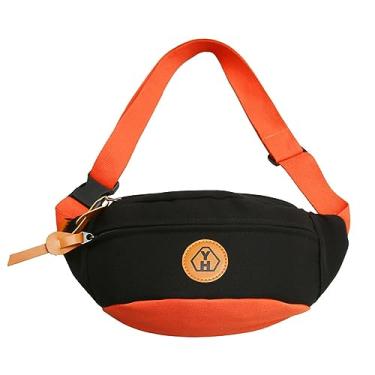 Imagem de Bolsa tiracolo masculina feminina, bolsa de cintura, carteira mãos livres, adequada para esportes masculinos e femininos, trabalho e lazer. Carregue todos os seus telefones celulares, Preto, escola