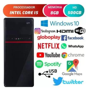 Imagem de Pc Desktop Computador CPU Intel Core i5 Com Hdmi 8GB HD 500GB Windows 