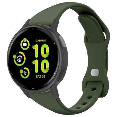 Imagem de Laband Pulseira de relógio fina de silicone de 20 mm compatível com Garmin Vivoactive 6/5/3/3 Music/Forerunner 570 42 mm/165/55/645/245, pulseira de substituição esportiva estreita fina e macia para