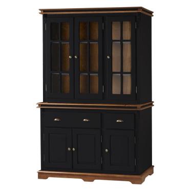 Imagem de Cristaleira Arca e Oratório 6 Portas 2 Gavetas Manchester 2058 Linz Móveis - Preto/Imbuia Glazer