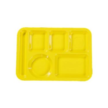 Imagem de Prato de fast food requintado quadrado branco de imitação minimalista doméstico de porcelana de 35,56 cm (amarelo)