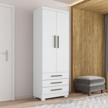 Imagem de Guarda Roupa Pequeno 60cm 2 Portas e 3 Gavetas Floripas Branco - Rud R