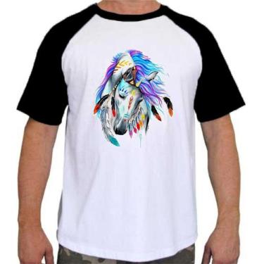 Imagem de Camiseta Raglan Estampa Abstrato Multicor Unicórnio 03 - Ricart Camise