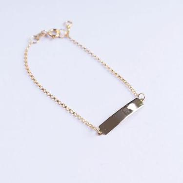 Imagem de Pulseira Infantil Chapinha Portuguesa Ouro 18 K - artbaby