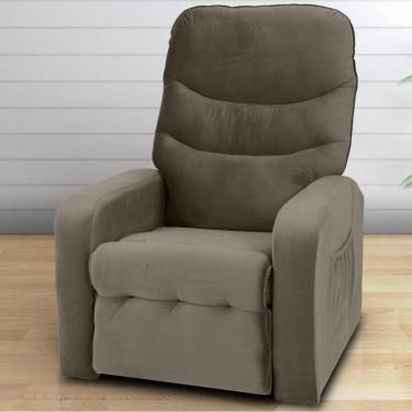 Imagem de Poltrona Reclinável Para Descanso Julia Veludo Cappuccino