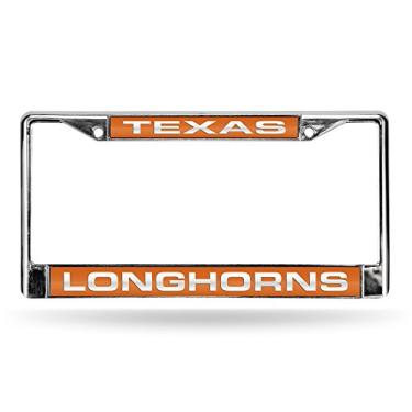 Imagem de NCAA Texas Longhorns Moldura de placa de licença cromada padrão embutida com corte a laser