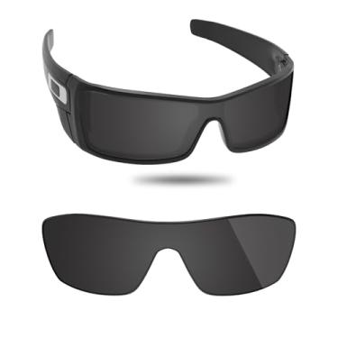 Imagem de Fiskr Lentes de reposição anti-água salgada para óculos de sol Oakley Batwolf, Stealth Black - Anti4s Pc não polarizado, Medium