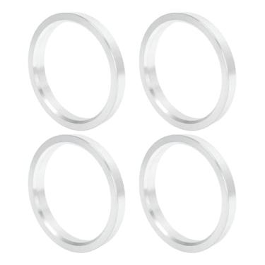 Imagem de INFINAUTO Anéis centralizados no cubo da roda do carro OD 79,6 mm para ID 69,1 mm eixo central de rodas amortecedores Hubrings liga de alumínio tom prata durável