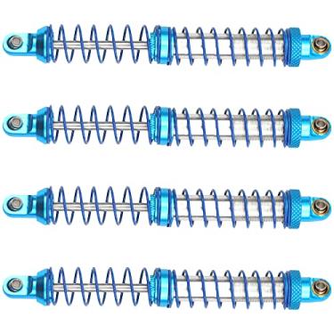 Imagem de Amortecedores ajustáveis de metal Vgoohobby 4 peças compatíveis com Axial SCX10 Traxxas TRX4 D90 90046 Redcat Gen7 1/10 RC Crawler Car (azul, 110 mm)