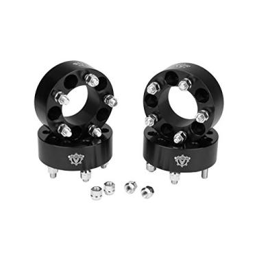 Imagem de Conjunto de 4 espaçadores de roda pretos - 5 cm polegadas 5 x 4,5 a 54,5 padrão de parafuso - 5 x 114,3 mm Lug Centric 1/2-20 furo do cubo 82,5 mm - Compatível com Jeep e Ford - Wrangler YJ, TJ,